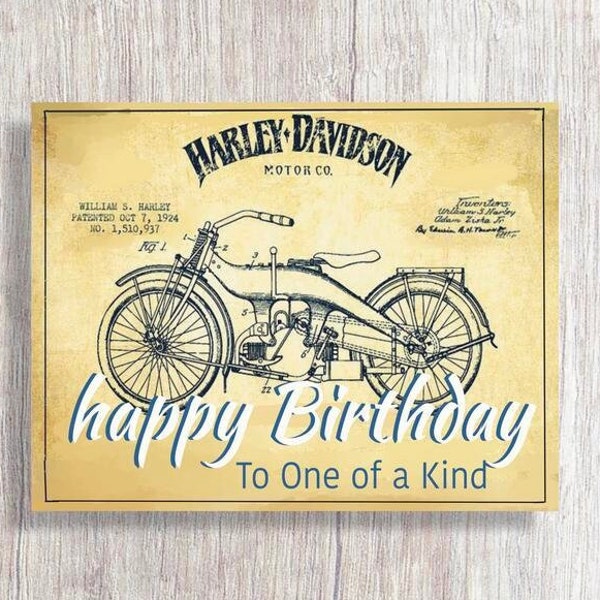 Harley Davidson Birthday Card, Personalize this Motorcycle Card or Biker Card