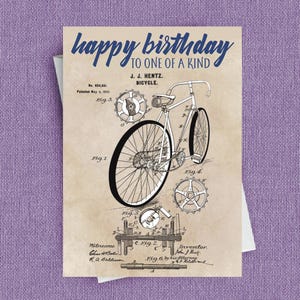 Carte d'anniversaire vélo, impression brevet vélo, idéale pour faire du vélo de montagne ou du vélo, fils, fille, mari, papa ou tout amateur de vélo