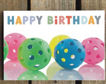 Cute Pickleball Birthday Card - Personalize for Mom, Dad, Grandma, Grandpa, any Pickleball player