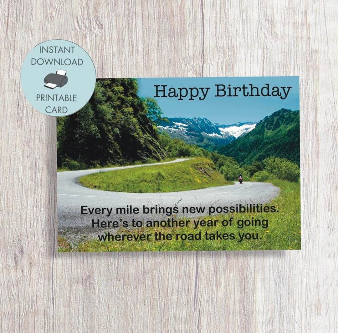 Motorcycle Birthday Card, This Printable Funny 50th Birthday Card is an ...