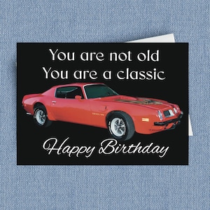 Carte Pontiac TransAm, gratuite pour personnaliser cette carte de muscle car classique amusante à l'intérieur, idéale pour papa, grand-père, mari, tout fan de Trans Am