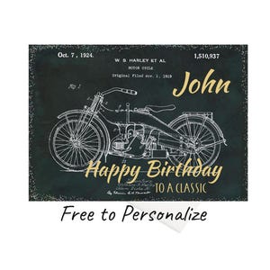 Carte d'anniversaire Harley-Davidson, gratuite pour personnaliser cette carte de moto ou de motard, parfaite pour un mari, un père, un frère, un grand-père ou un ami