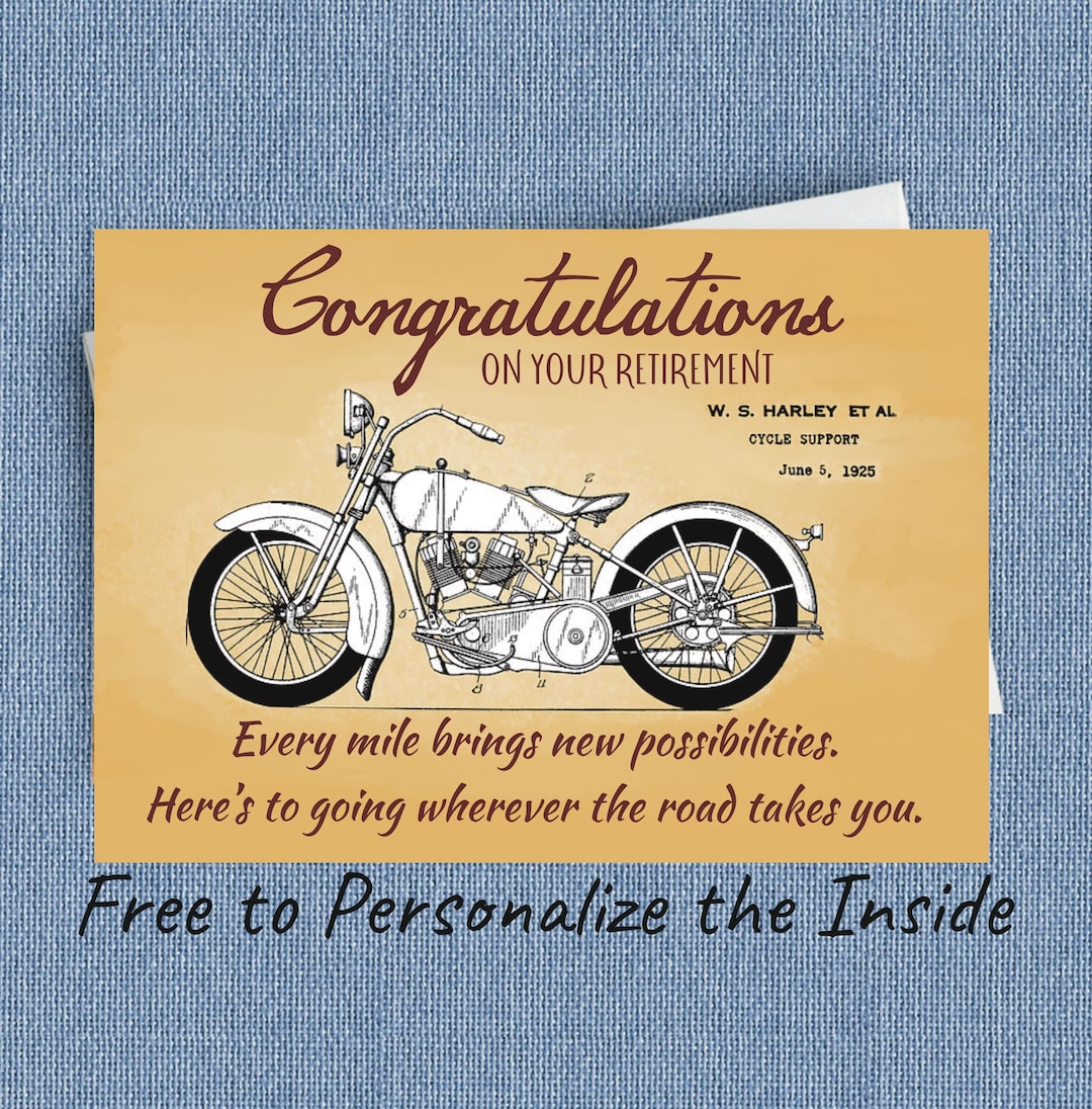 Harley Davidson Retirement Card: Motorcycle Congratulations