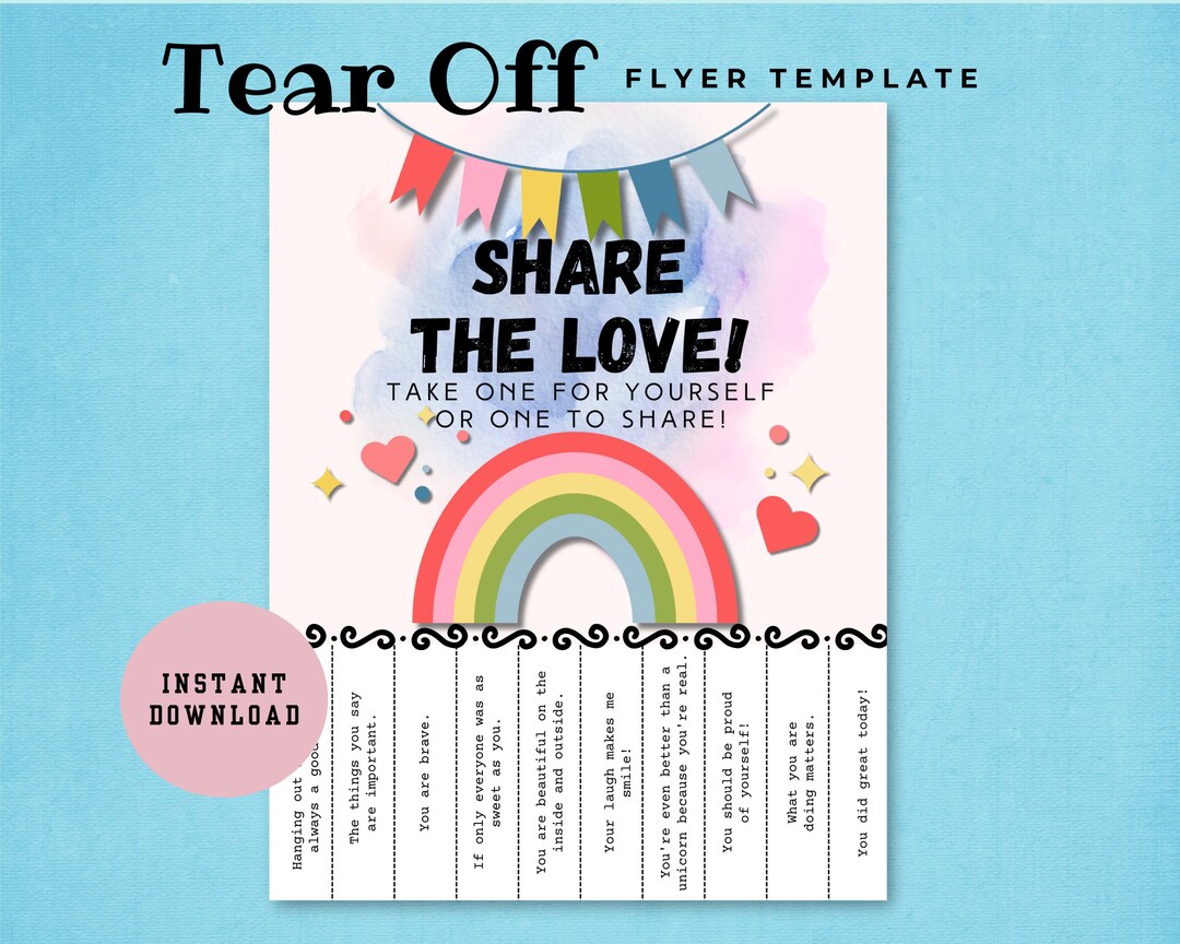 Compliment Tear off Flyer for School Counselors, Therapists, Teachers ...