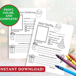 Carta de Papai Noel para crianças para imprimir, colorir seus desejos de Natal, carta criativa de Papai Noel para colorir, lembrança de feriado, para imprimir para a escola e para casa