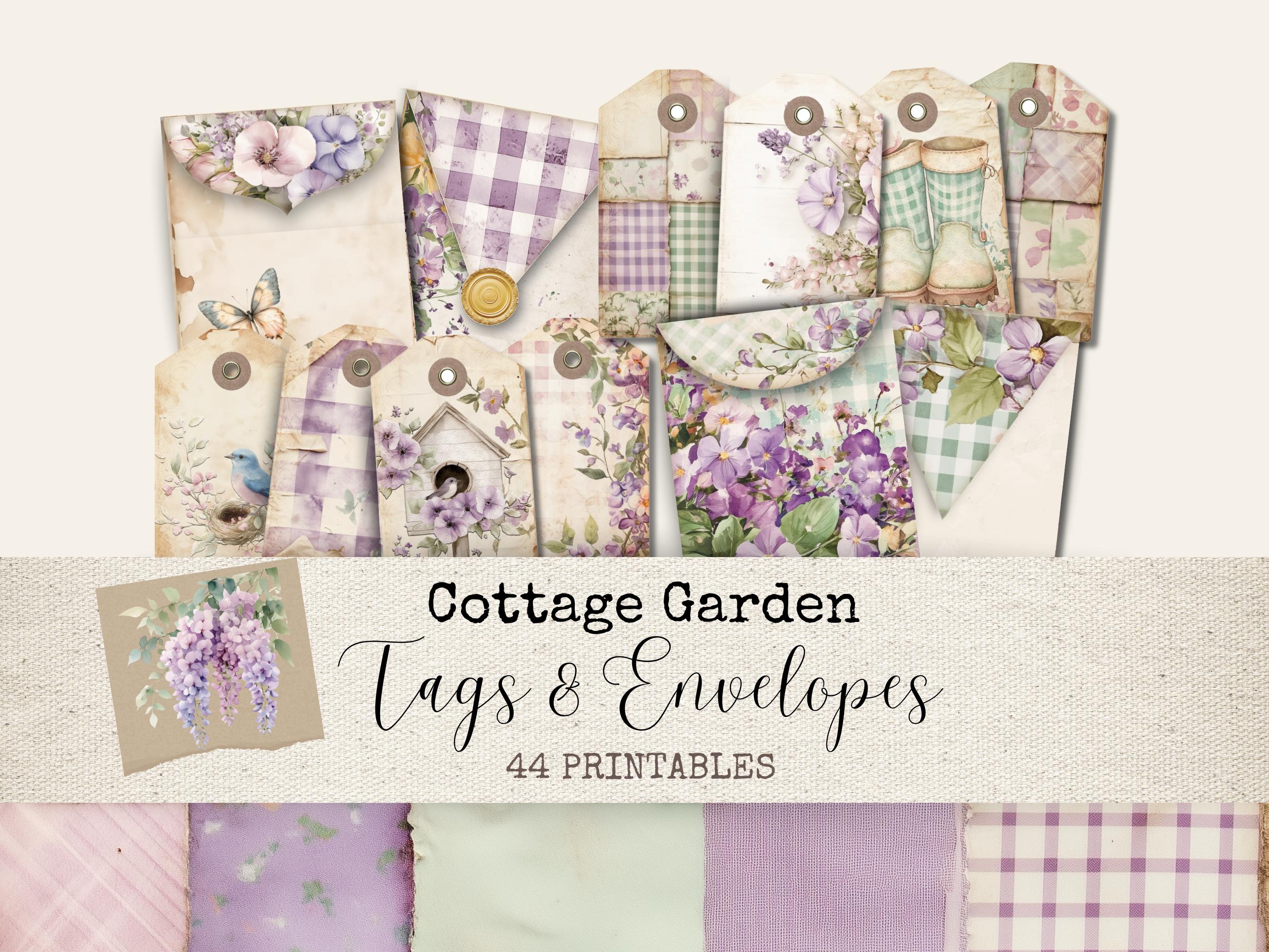 Cottage Garden Junk Journal Kit - Vintage Floral Tags & Mini Envelopes ...