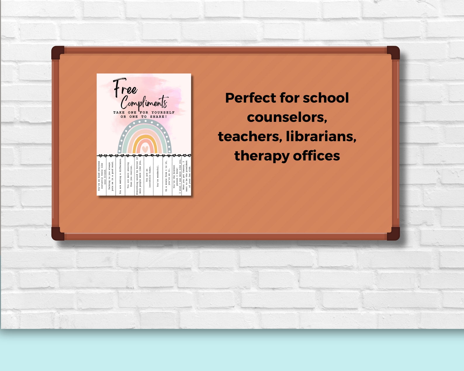 Compliment Tear off Flyer for School Counselors, Therapists, Teachers ...