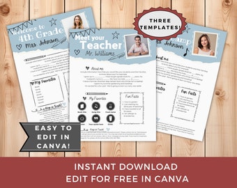Meet the Teacher EDITABLE  Template, Teacher Welcome Letter, Back to School, Teacher Introduction Letter, Classroom Newsletter