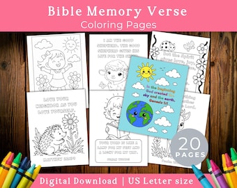 Printable Bible Verse Coloring Page for Kids, Christian Homeschool Activities, Sunday School Worksheets