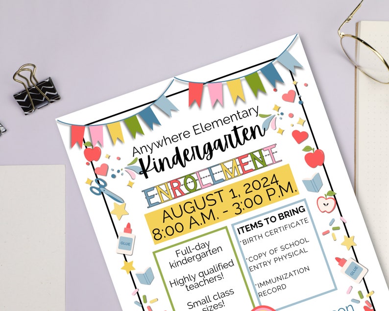 Customizable School Enrollment Flyer | Editable Canva Template ...