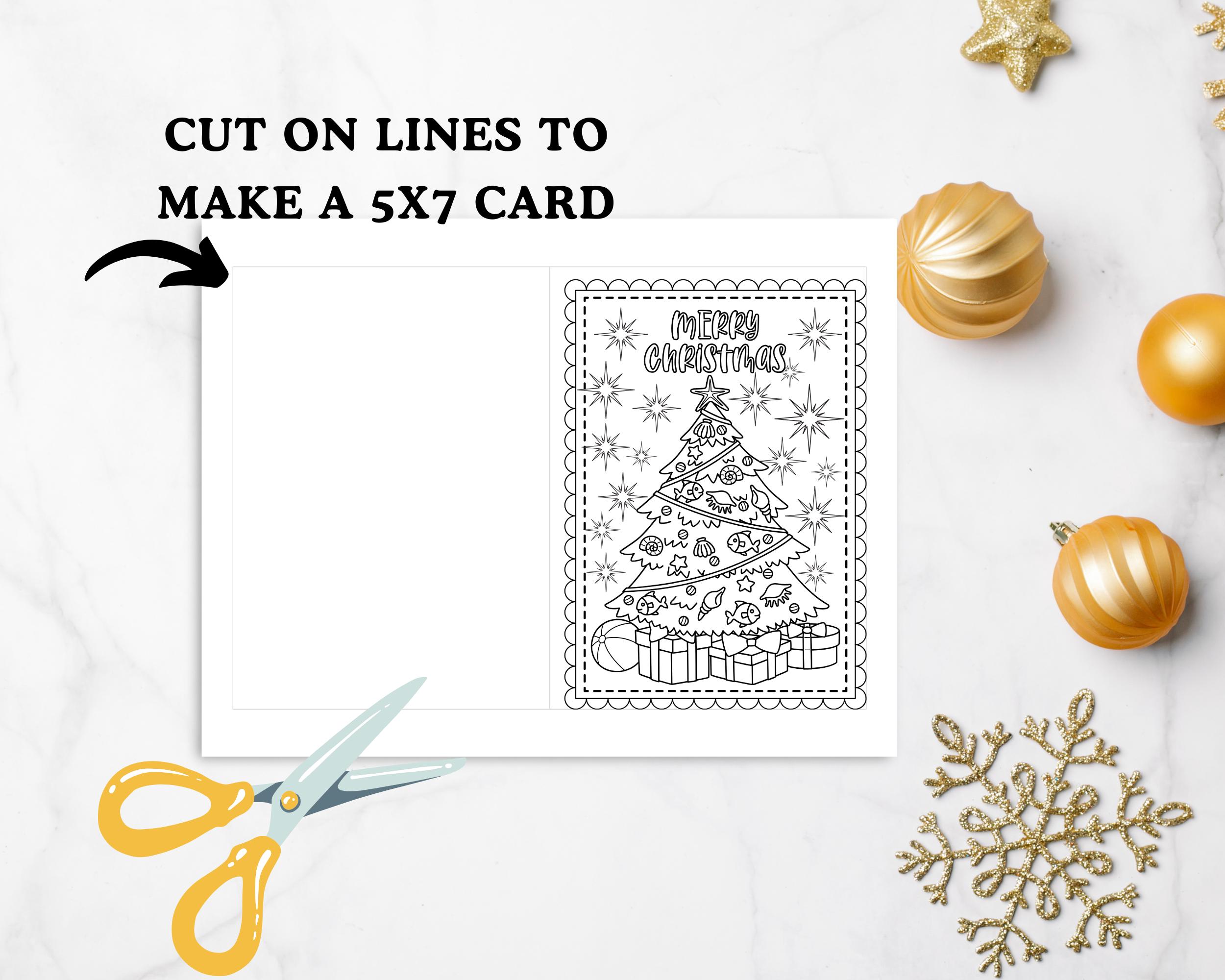 12 Printable Christmas Coloring Cards - Holiday Craft for Kids ...