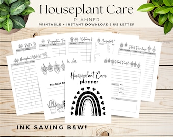 Houseplant Care Journal, Plant Care Tracker, Houseplant Planner, Plant Care Printable