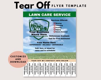 Lawn Care Flyer Template, Landscaping Flyer Canva Template, Yard Services Flyer, edit in Canva, Mowing Business flyer