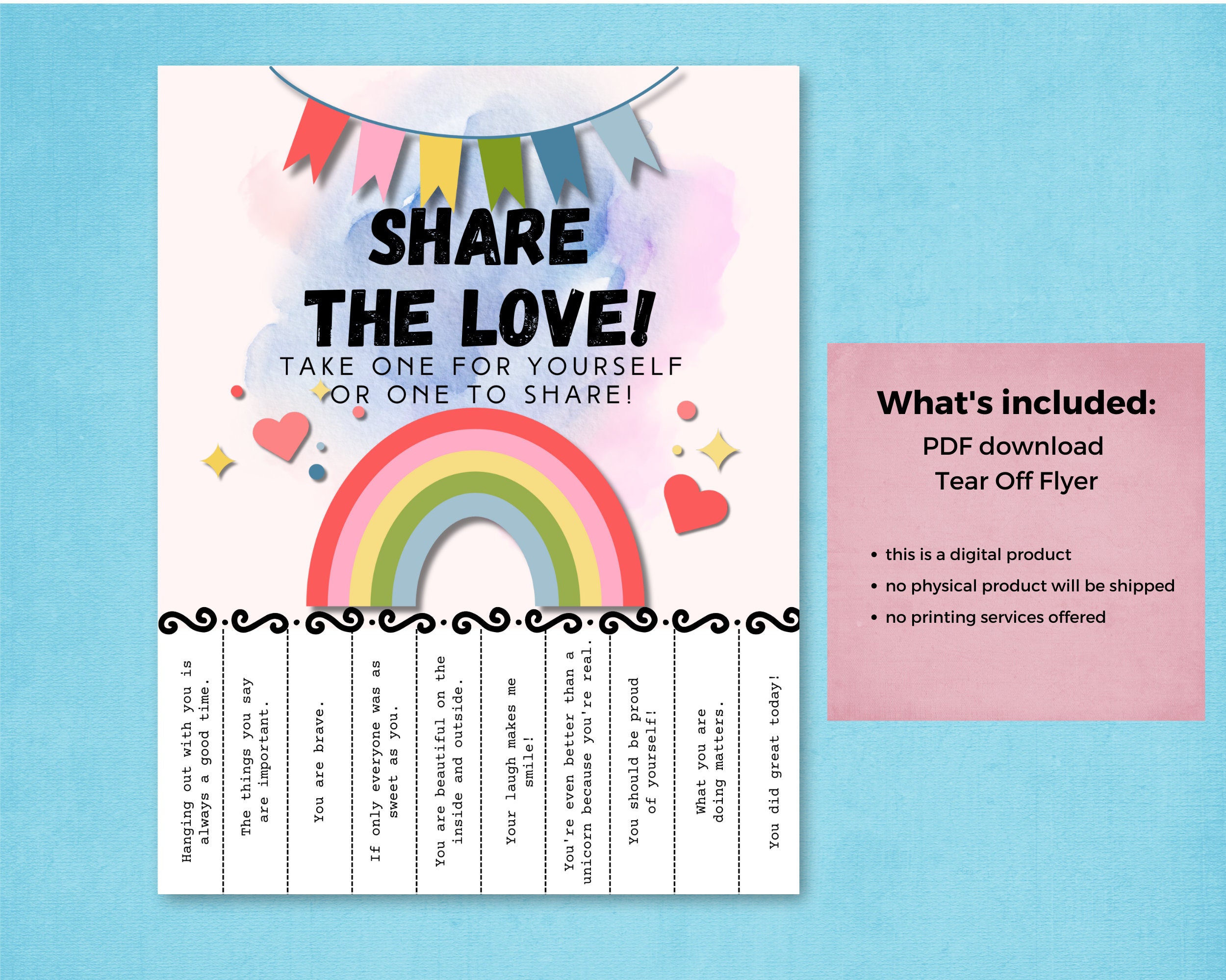 Compliment Tear off Flyer for School Counselors, Therapists, Teachers ...