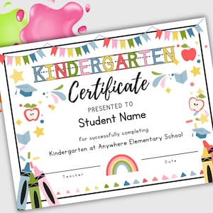 Kindergarten Urkunde Vorlage, druckbares Kindergarten Zertifikat, Canva Vorlage