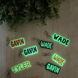 Glow in the Dark Personalized Name Keychain: Halloween Boo Bag Tag ...