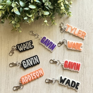 Glow in the Dark Personalized Name Keychain: Halloween Boo Bag Tag ...