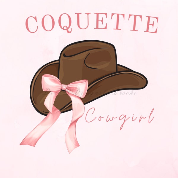 Saddle Up for Style: Coquette Cowgirl PNG Design for Women's Western Fashion!