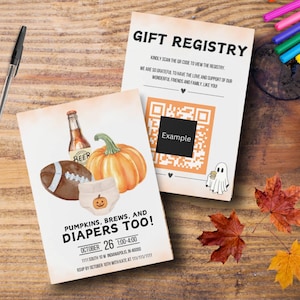 Herbst-Babyparty-Einladung / Biere, Gebräue & Windeln auch einladen