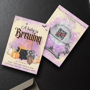 Personalisierte Babyparty-Einladungen, Ein Baby braut, Halloween-Babyparty-Einladung