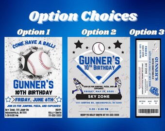 Baseball / Softball Birthday Invitations, Birthday Invites for Kids (DIGITAL)
