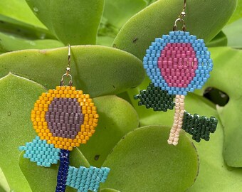 Handmade Mismatching flower earrings