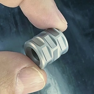OFFSET Lanyard Bead, Titanium, Etched