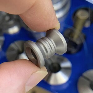 BOW TIE STRIPE Lanyard Bead, Titanium, Etched