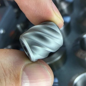 TWIST Lanyard Bead, Titanium, Etched