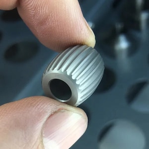 TORIC SPLINE Lanyard Bead, Titanium, Etched