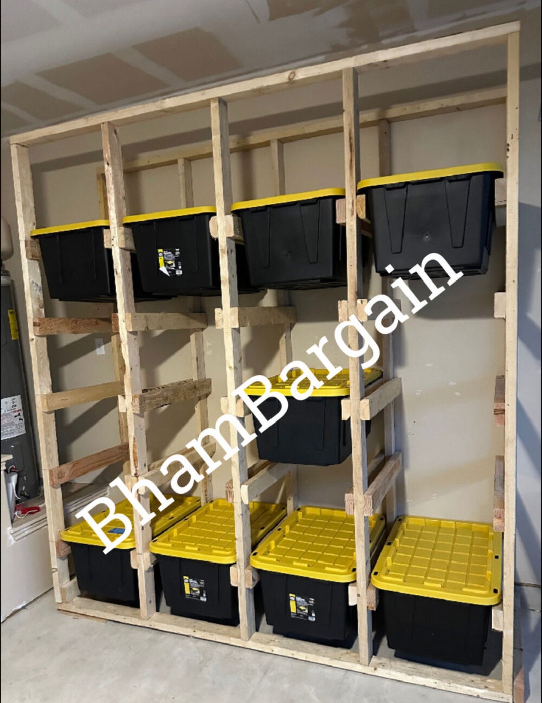 27 Gallon black & Yellow Bins Tote Storage Rack DIY Plans Only Etsy 27 Gallon black & Yellow Bins Tote Storage Rack DIY Plans Only Etsy