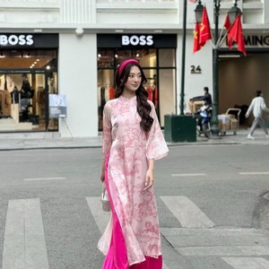 Vietnamese traditional & modern ao dai pink