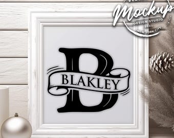 Split Monogram Alphabet SVG, PDF, PNG, Split Monogram Frame Alphabet, Cut File for Cricut, Silhouette, 26 Individual 006 Mono