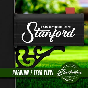 Personalized House Number Vinyl Decals | Custom Mailbox Address Stickers & Weatherproof Design for Home - Mailbox 07