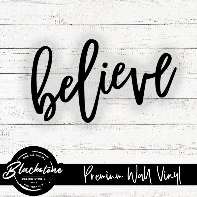 Believe Vinyl Wall Decal Inspirational Word Sticker Christian Faith ...