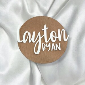 Personalized Baby Name Sign: Engraved Wood & Acrylic Photo Prop