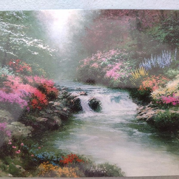 Thomas Kinkade "Beside Still Waters" Art Fridge Magnet 4 3/4 x 6" New Lighthouse