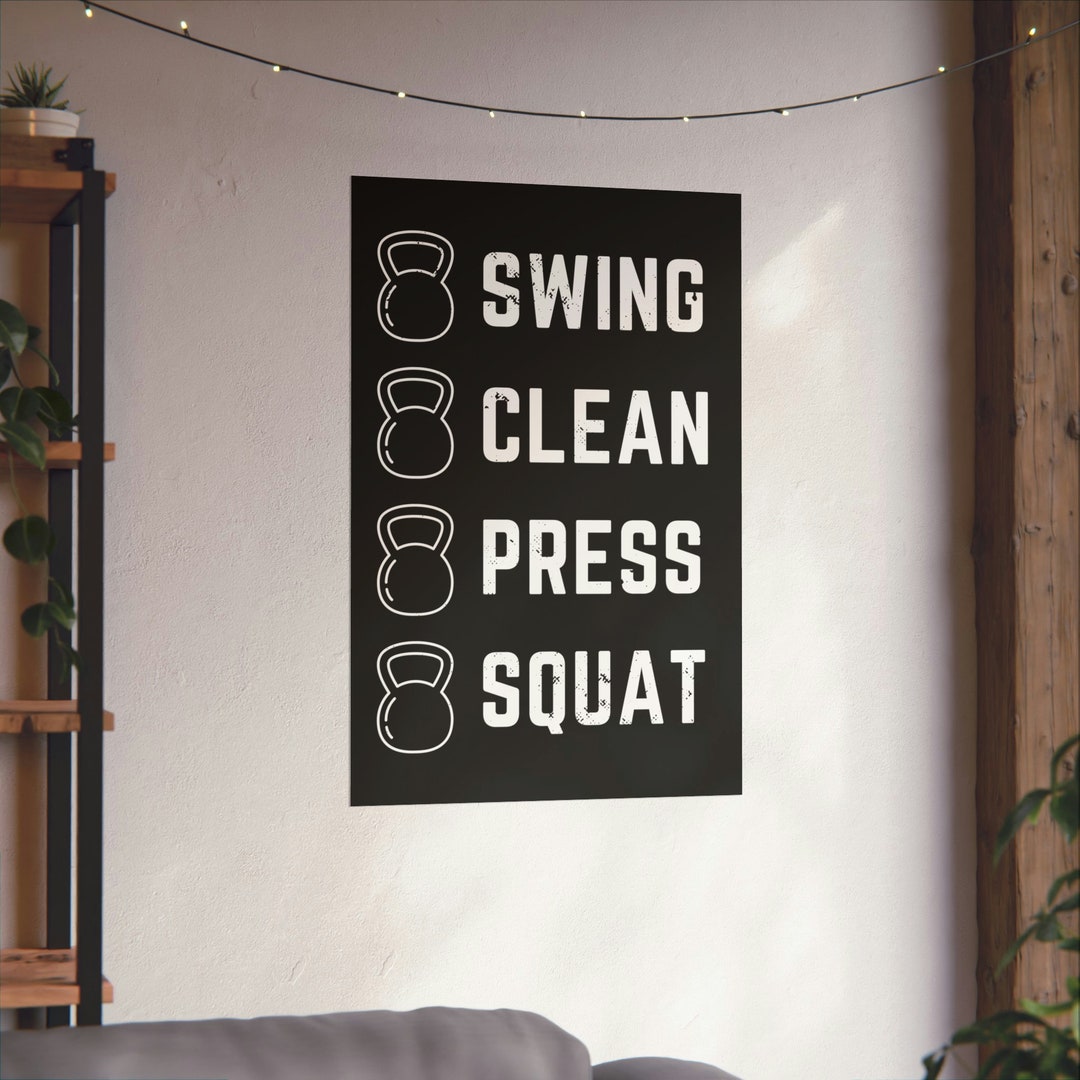 Kettlebell Poster, Gym Poster, Workout Decor, Kettlebell Decoration ...