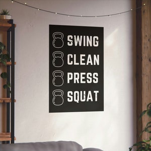Kettlebell Poster, Gym Poster, Workout Decor, Kettlebell Dekoration, Gewichtheben, Wandkunst, Kunst