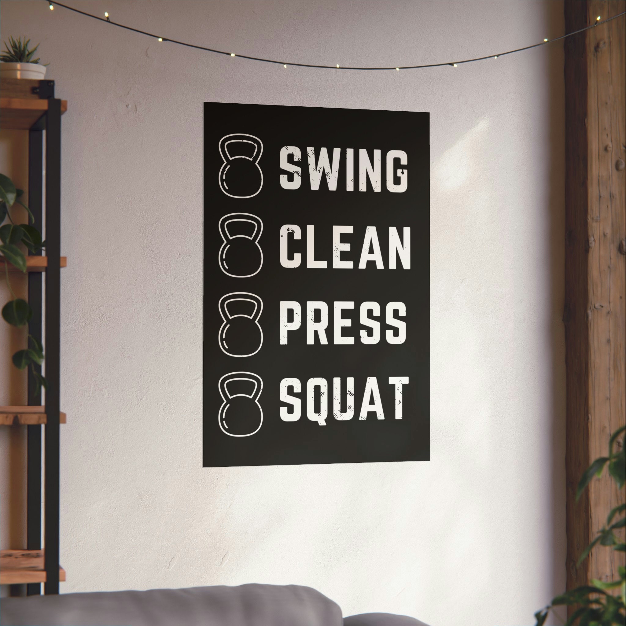 Kettlebell Poster, Gym Poster, Workout Decor, Kettlebell Decoration