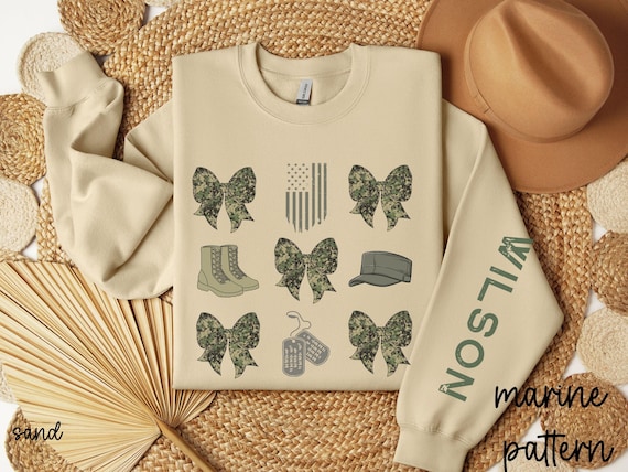 Custom Military Sweatshirt, Deployment, Boot Camp, Soldier, Flag, Military Mom, Military Wife, Armed Forces, Patriotic, Women's Military