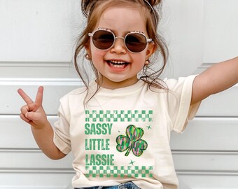 Sassy Little Lassie Toddler Girl Shirt, St. Patrick's Day Girls Shirt, Funny St. Patrick's Day Girls Gift, Funny Irish Toddler Shirt