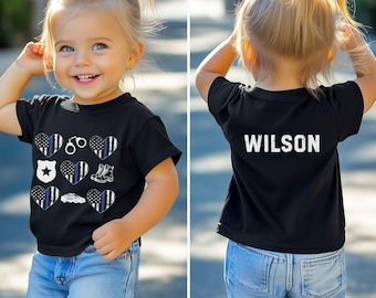 Custom Police Toddler Tee, Cute Police Shirt, Police Dad, Custom Police Officer, Police Baby Clothes, Blue Line, Police Gifts, Police Mom