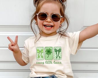 Sassy Little Lassie Toddler Girl Shirt, St. Patrick's Day Girls Shirt, Funny St. Patrick's Day Girls Gift, Funny Irish Toddler Shirt