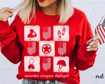 Red Friday Remember Everyone Deployed Sweatshirt, Red Friday Sweater, American Flag Us Veteran Sweatshirt, Red Friday Shirt, Veteran Shirt