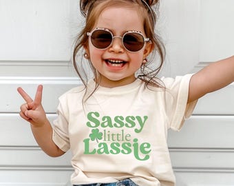 Sassy Little Lassie Toddler Girl Shirt, St. Patrick's Day Girls Shirt, Funny St. Patrick's Day Girls Gift, Funny Irish Toddler Shirt