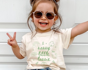 Sassy Little Lassie Toddler Girl Shirt, St. Patrick's Day Girls Shirt, Funny St. Patrick's Day Girls Gift, Funny Irish Toddler Shirt