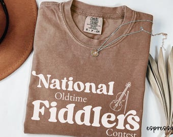 Comfort Colors National Old Time Fiddlers' Contest Shirt, Cool Fiddle Shirt, Men's Fiddle Tee, Fiddle Contest Clothing, Country Festival Tee