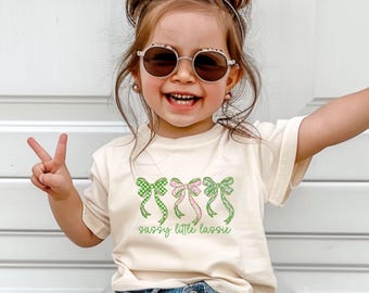 Sassy Little Lassie Toddler Girl Shirt, St. Patrick's Day Girls Shirt, Funny St. Patrick's Day Girls Gift, Funny Irish Toddler Shirt