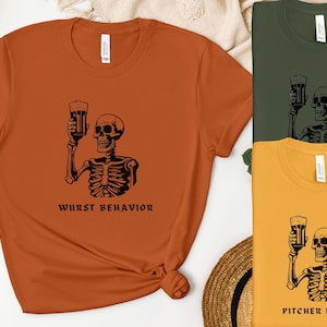 Oktoberfest Shirt, Funny Octoberfest Shirts, Matching Drinking Shirts, German Beer Festival, Leavenworth, Funny Party Shirts, Skeleton Shirt